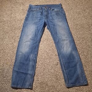 Levis Mens 505 Mens Size 34x30 Jeans Blue Denim Classic Medium Wash